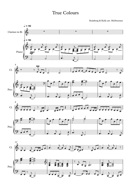 True Colours Clarinet Solo Page 2