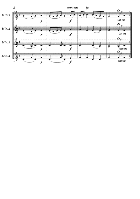 Trumpet Tune For Trumpet Brass Quartet Treble Clef Page 2