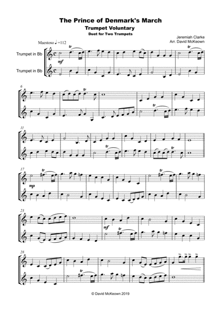 Trumpet Voluntary Prince Of Denmarks March Duet For Two Trumpets Page 2