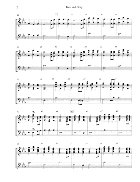 Trust And Obey For 3 Octave Handbell Choir Page 2