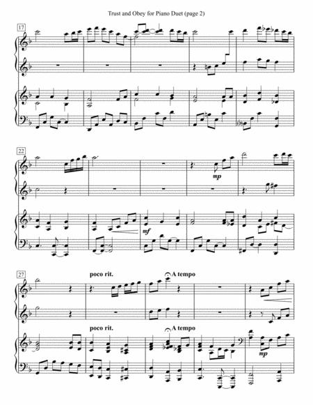 Trust And Obey For Piano Duet Page 2