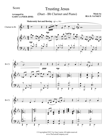 Trusting Jesus Duet Bb Clarinet And Piano Score And Parts Page 2