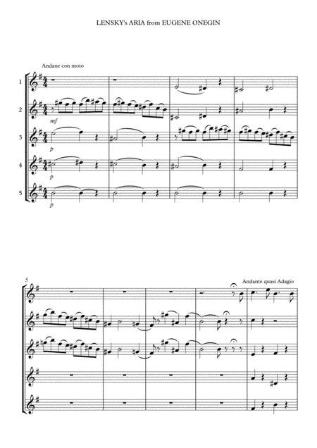 Tschaikovsky Lenskys Aria From Eugene Onegin For 4 Flutes Page 2