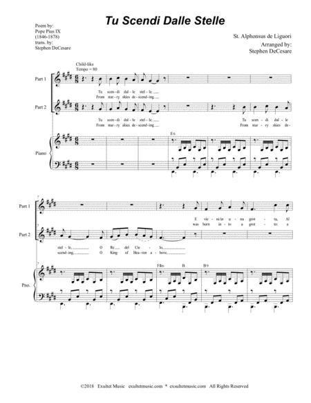 Tu Scendi Dalle Stelle For 2 Part Choir Page 2