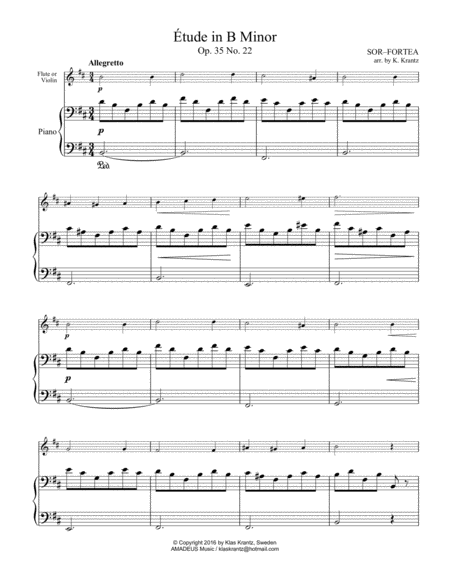 Tude Study In B Minor Op 35 No 22 For Flute Or Violin And Easy Piano Page 2