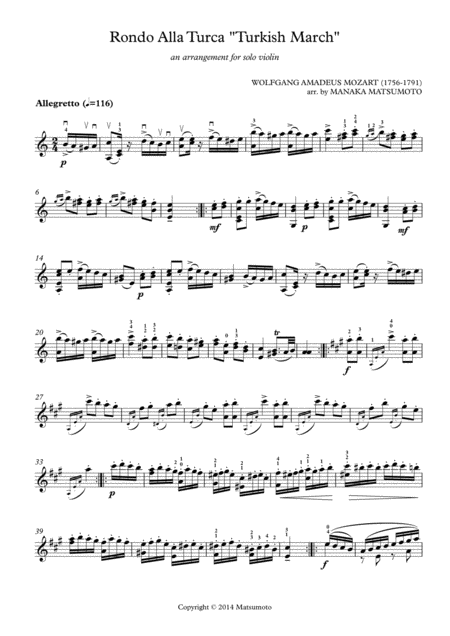 Turkish March Arr For Solo Violin Page 2