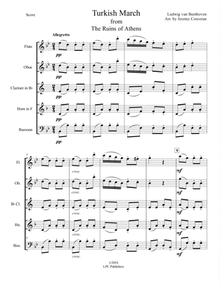 Turkish March From The Ruins Of Athens For Woodwind Quintet Page 2