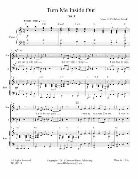 Turn Me Inside Out Sab Choir Lively Gospel Rock Sound Spiritual Song Page 2