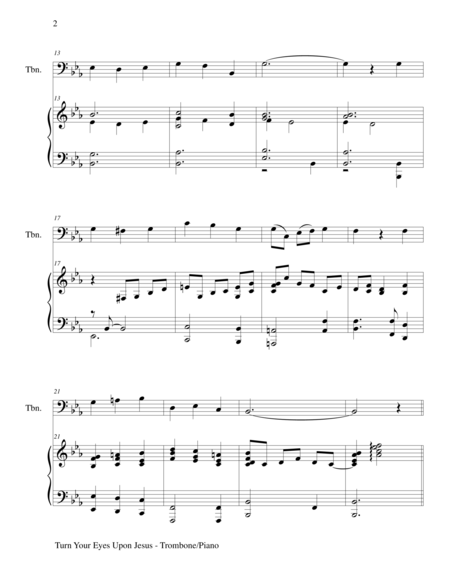 Turn Your Eyes Upon Jesus Trombone Piano And Trombone Part Page 2