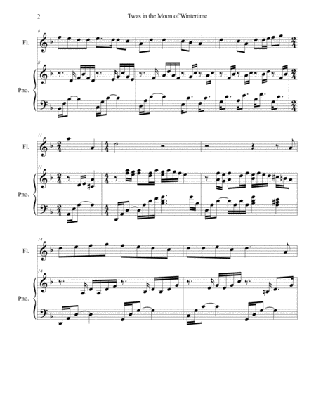 Twas In The Moon Of Wintertime The Huron Carol Flute Piano Arr Brenda Portman Page 2