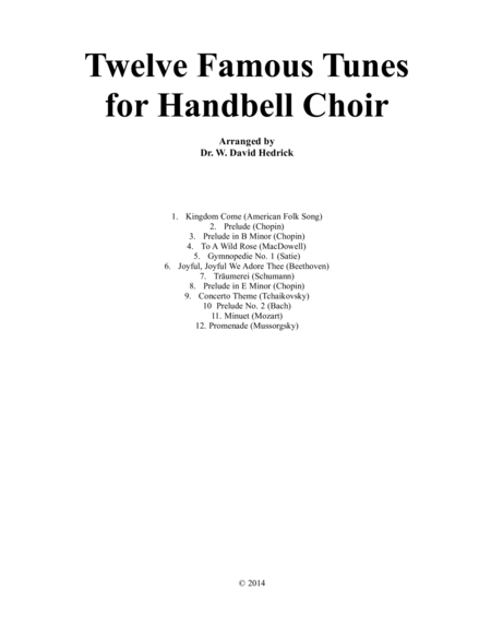 Twelve Famous Tunes For Handbell Choir 3 5 Octaves Page 2