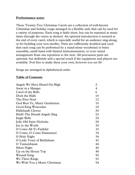 Twenty Two Christmas Carols For Concert Band Page 2