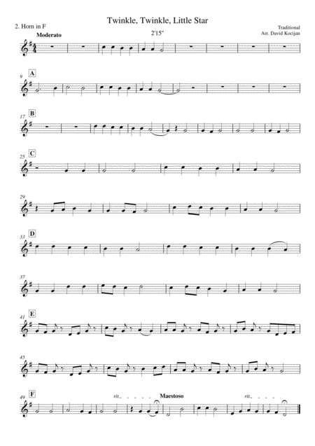 Twinkle Twinkle Little Star French Horn Quartet Page 2