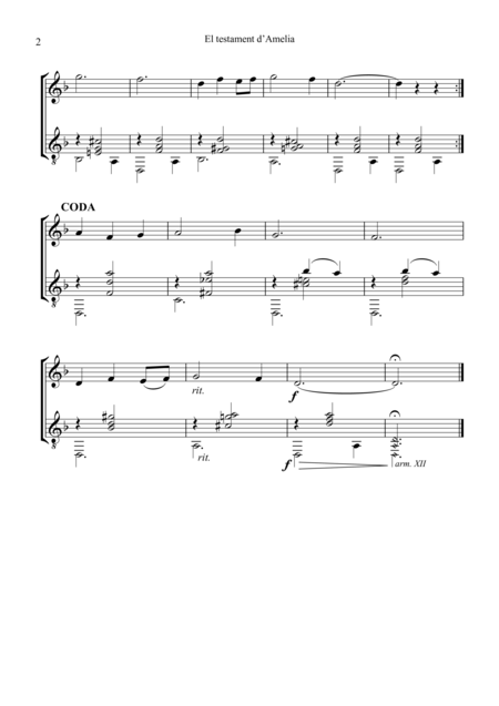 Two Catalan Folk Songs For Violin Or Flute And Guitar Page 2