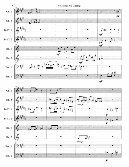 Two Horns No Waiting Minuet For Wind Octet Page 2