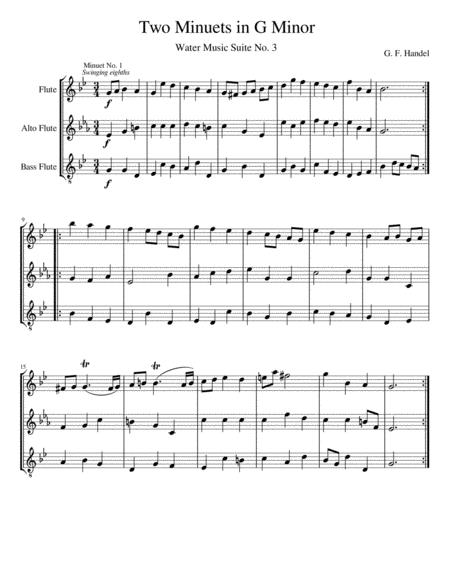 Two Minuets In G Minor From Water Music Flute Choir Page 2