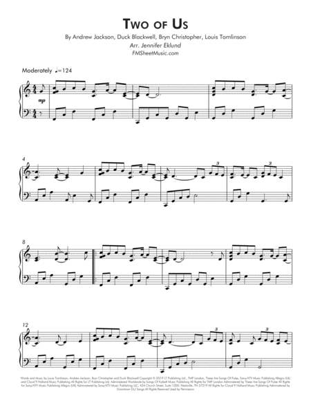 Two Of Us Intermediate Lyrical Piano Page 2