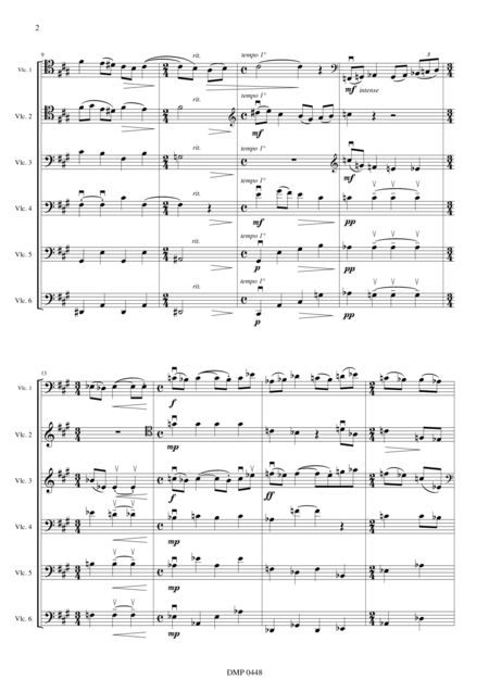 Two Pieces For 6 Cellos Score Page 2