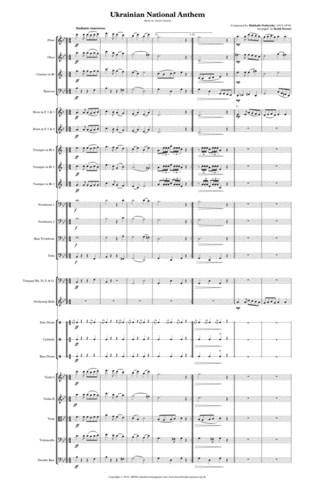 Ukrainian National Anthem For Symphony Orchestra Keith Terrett Olympic Anthem Series Page 2