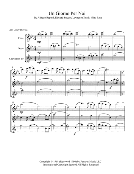 Un Giorno Per Noi For Flute Oboe And Clarinet Page 2