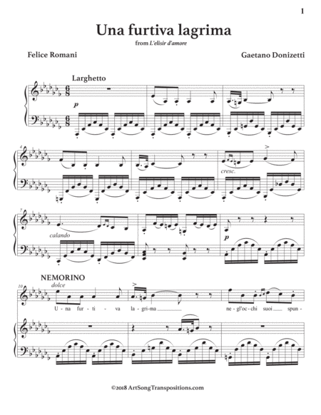 Una Furtiva Lagrima A Flat Minor Page 2