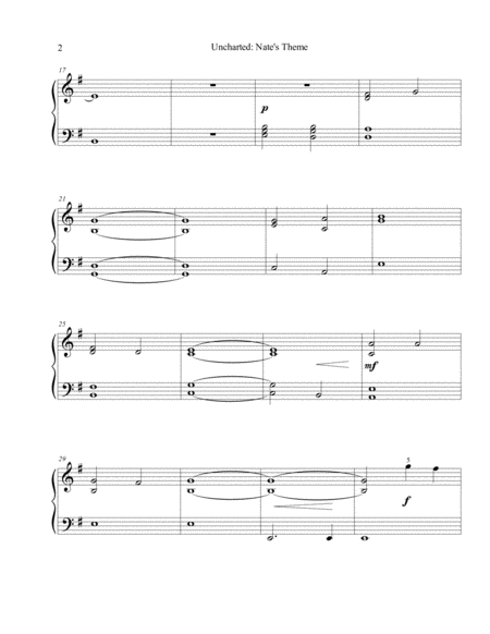 Uncharted Nates Theme Easy Piano Page 2