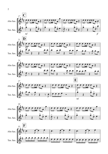 Under Pressure For Alto And Tenor Saxophone Duet Page 2