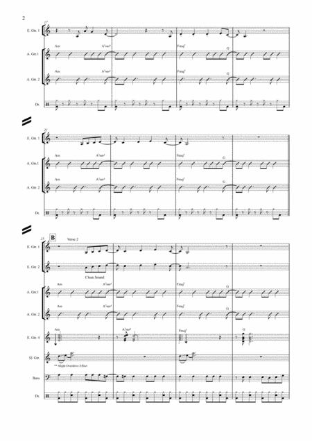 Under The Milky Way Guitar Ensemble Score Page 2