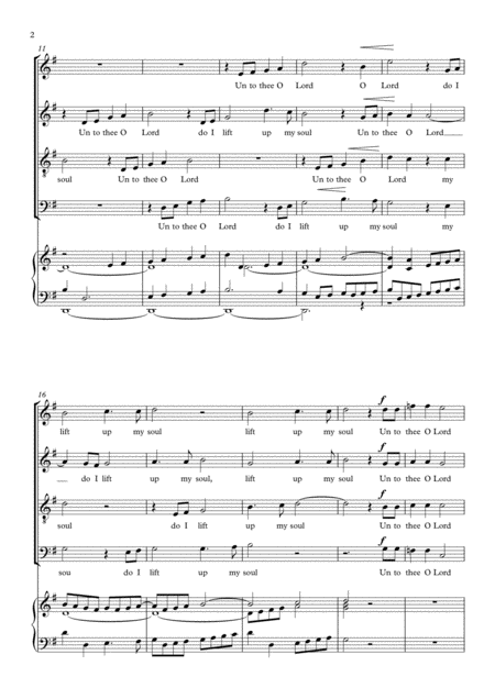 Unto Thee O Lord For Satb Choir And Organ Page 2