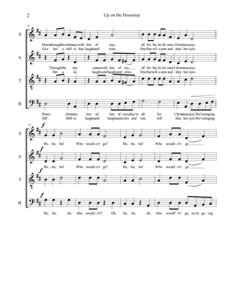 Up On The Housetop Satb A Capella Page 2