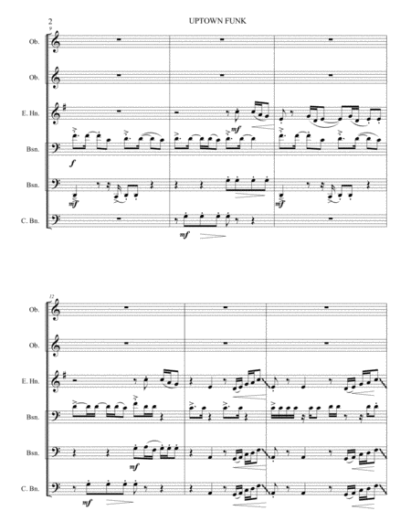 Uptown Funk Double Reed Ensemble Page 2