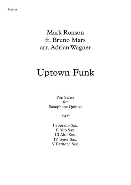 Uptown Funk Saxophone Quintet Arr Adrian Wagner Page 2