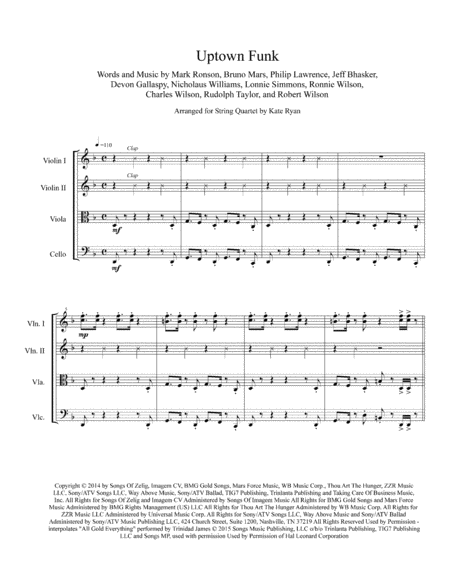 Uptown Funk String Quartet Page 2