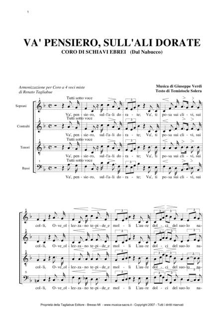 Va Pensiero G Verdi From Nabucco Arr For Satb Choir Page 2