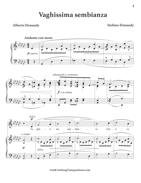 Vaghissima Sembianza G Flat Major Page 2