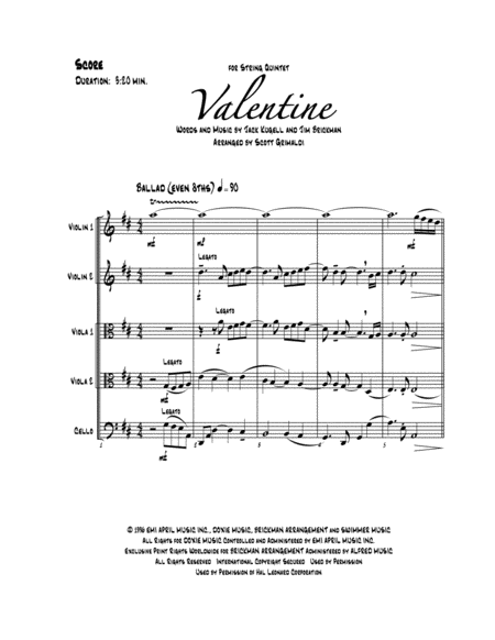 Valentine For String Quintet Page 2