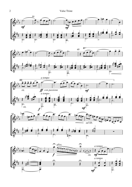 Valse Trist For Flute And Guitar Page 2