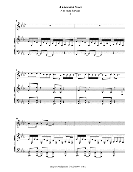 Vanessa Carlton A Thousand Miles For Alto Flute Piano Page 2