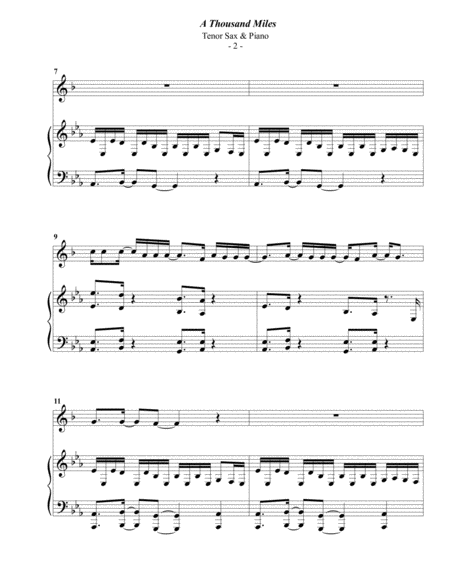 Vanessa Carlton A Thousand Miles For Tenor Sax Piano Page 2