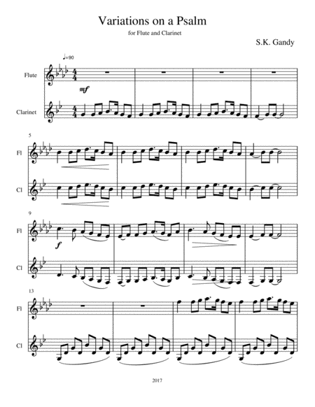 Variations On A Psalm Duet For Flute And Clarinet Page 2