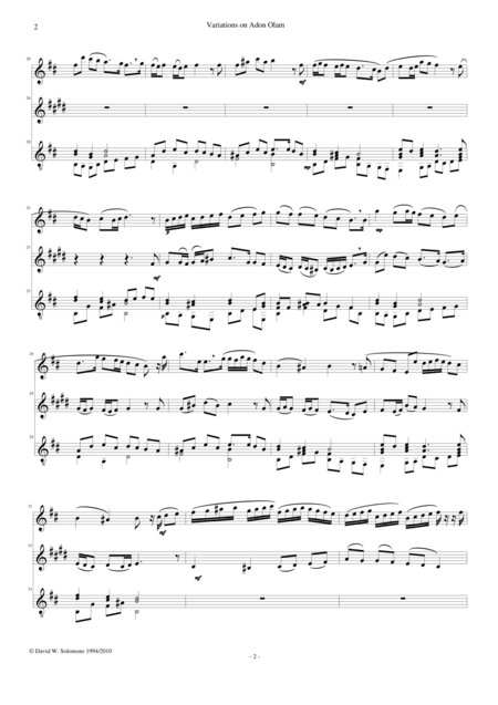 Variations On Adon Olam Eternal Lord For Flute Clarinet And Guitar Page 2
