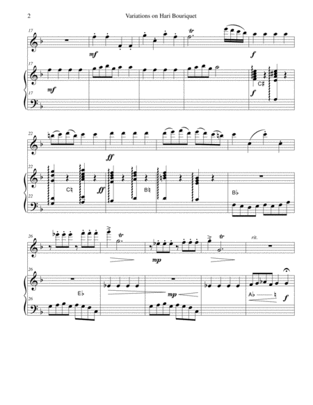 Variations On Hari Bouriquet For Alto Recorder And Harp Page 2