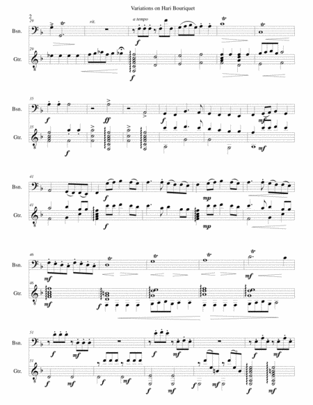 Variations On Hari Bouriquet For Bassoon And Guitar Page 2