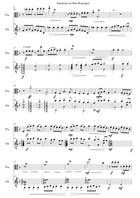 Variations On Hari Bouriquet For Viola And Guitar Page 2