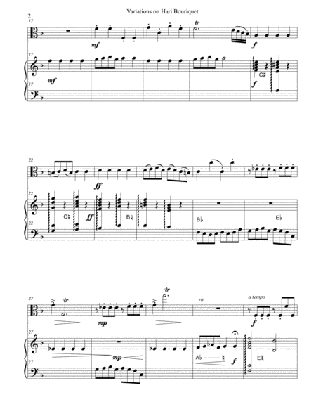 Variations On Hari Bouriquet For Viola And Harp Page 2