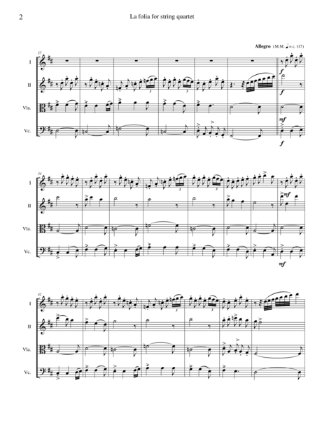 Variations On La Folia For String Quartet Page 2