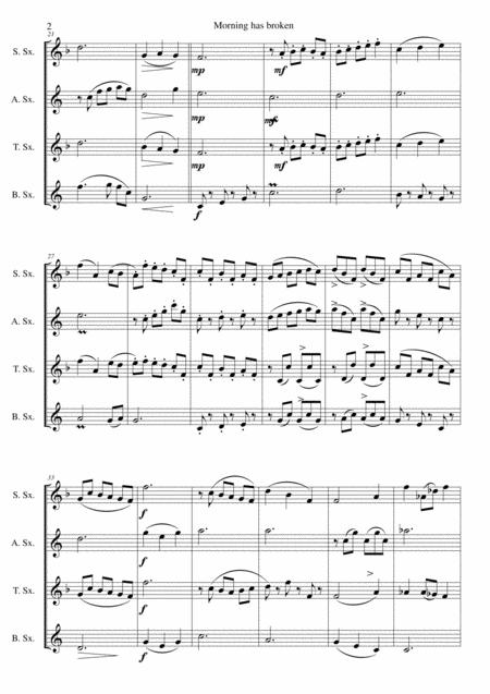 Variations On Morning Has Broken Bunessan For Saxophone Quartet Page 2