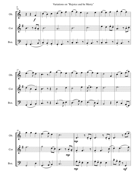 Variations On Rejoice And Be Merry The Gallery Carol For Double Reed Trio Oboe Cor Anglais Bassoon Page 2