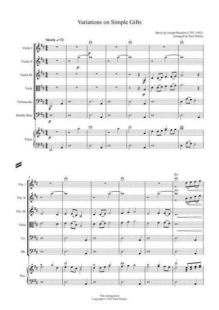 Variations On Simple Gifts For String Orchestra Page 2