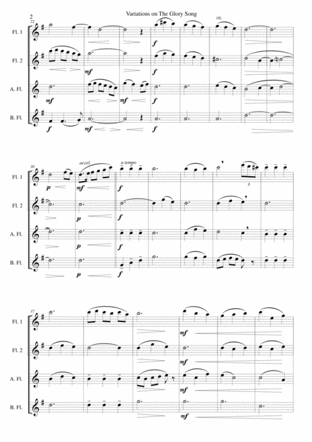 Variations On The Glory Song For Flute Quartet Page 2